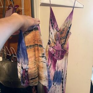 Boho tiedye harem cut out boho festival Jumpsuit M